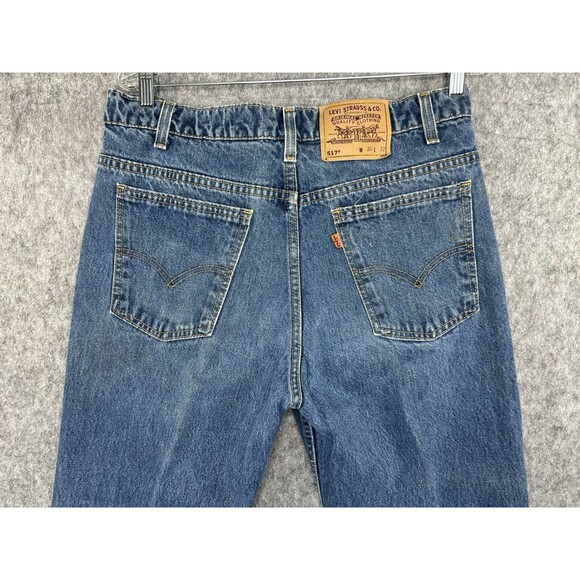 VTG 90s Levi's 517 Orange Tab Bootcut Denim Jeans Men 36x32 Made USA 1997 - Picture 5 of 10
